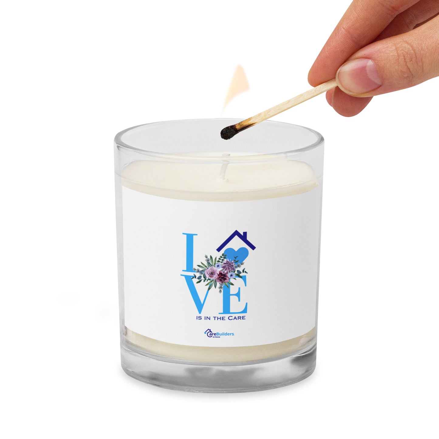 Glass jar soy wax candle